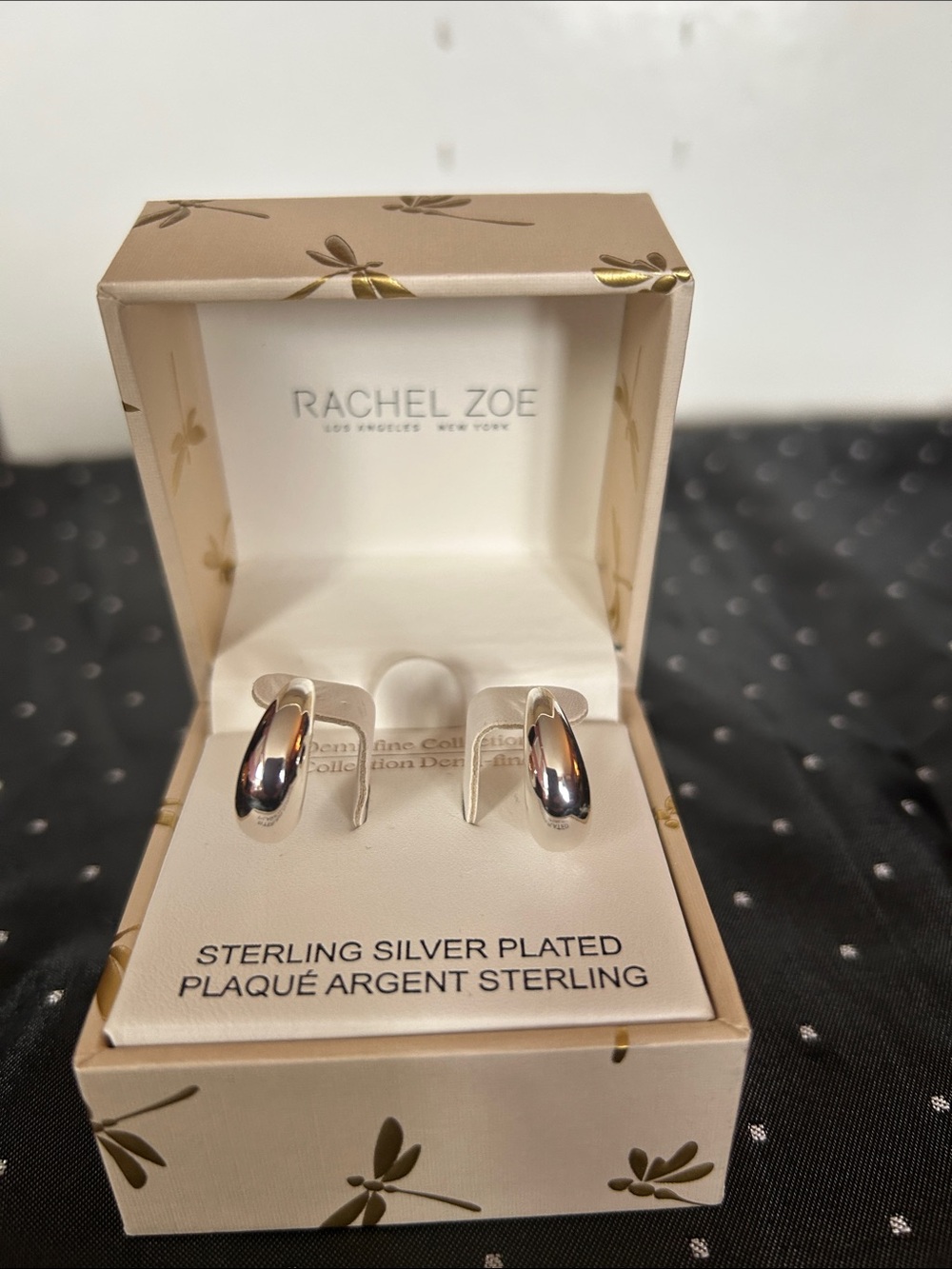Rachel Zoe Polished Silver-Plated Curved Hoop Earrings